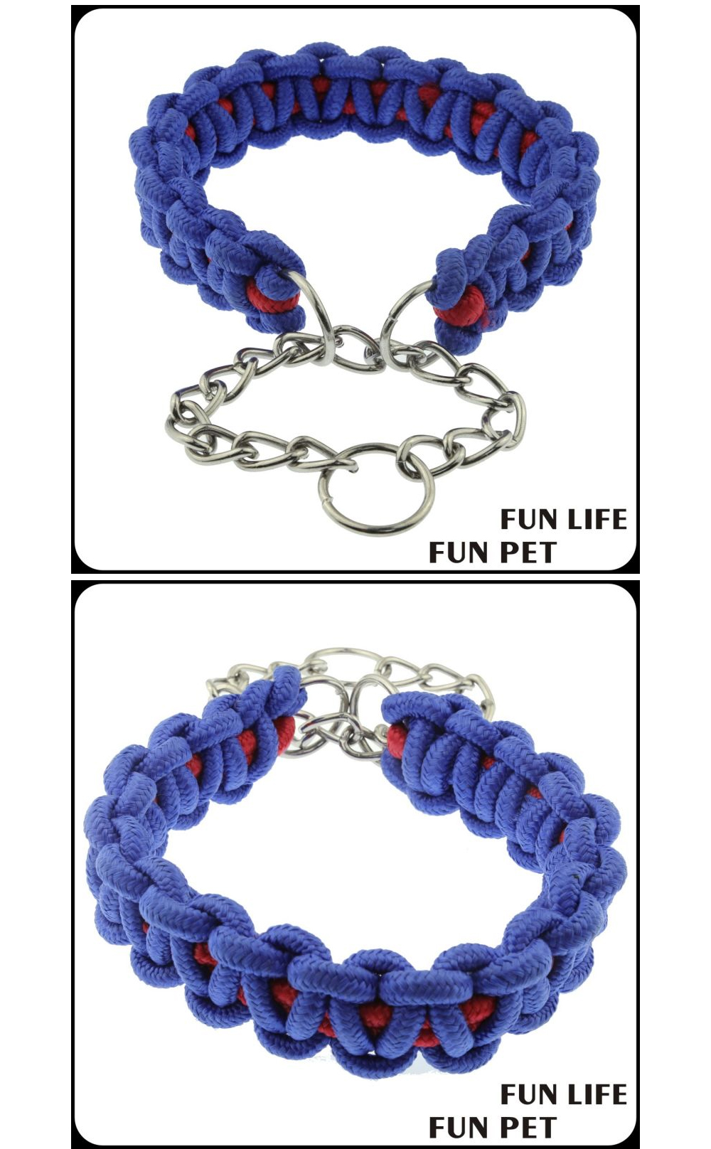 Custom Woven Nylon & Metal Chain Dog Collar and Leash Set (2).jpg